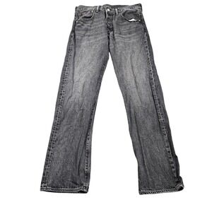 Levis 501 Jeans Mens Gray Charcoal Wash Regular Straight Button Fly Fits 30x29